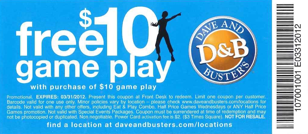 Dave & Buster's Coupons 01